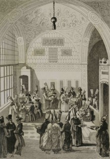 Turkey. Constantinople (Today Istanbul). Dinner for a European ambassador at the Grand Vizier's