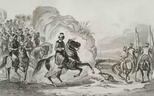 Ottoman Empire. Turkey. Escort of a provincial governor Pasha (higher rank in the Ottoman political