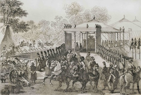 Ottoman Empire. Turkey. Camp of the Daud Pasha. Engraving by Lemaitre. Lalaisse and Branche.