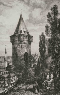 Ottoman Empire. Turkey. Constantinople (today Istanbul). Galata Tower or Tower of Christ. It was