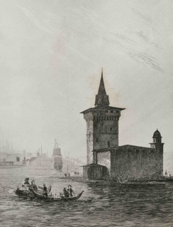 Ottoman Empire. Turkey. Constantinople (today Istanbul). Maiden's Tower or Leander's Tower (Kiz