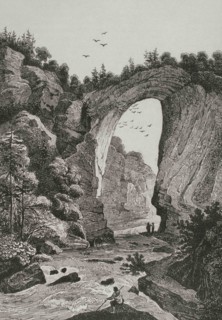 United States. Natural bridge in Virginia. Engraving by Milbert. Panorama Universal. History of the