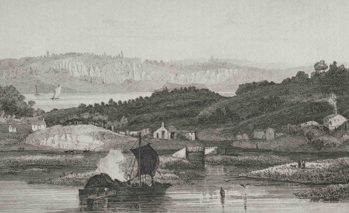 United States of America. Hudson River Palisades. Engraving by Milbert. Panorama Universal. History