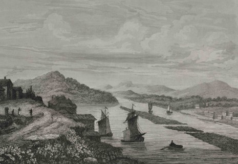 United States. View of the city of Hudson, from the north looking south. The Parade, now called