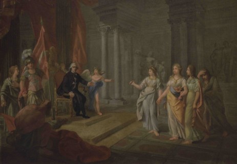 Attributed to Giuseppe Grech (1755-1787). Maltese painter. Allegory of the Order of Saint John and