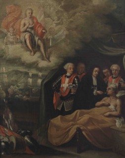 Circle of Antoine Favray (1706-1798). French painter. Allegory of the Order of St John. Oil on