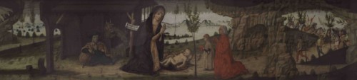 Master Alberto (ca.1450). The Nativity with other scenes. It depicts  three scenes related to the