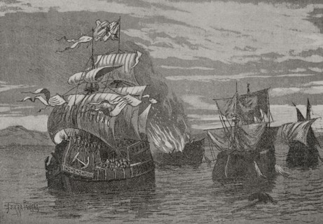 Naval battle of Sant Feliu de Guixols, (Costa Brava, Catalonia). The presence of the French fleet