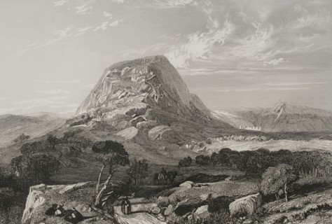 Mount Tabor. Lower Galilee. Engraving by Emile Rouargue. ""La Tierra Santa y los lugares recorridos