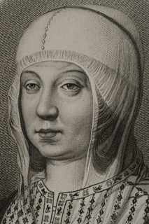 Isabella I (1451-1504). Queen of Castile (1474-1504). Queen consort of Aragon for her marriage to