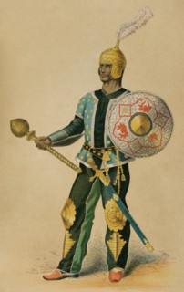 Ancient Persia. Timurid Empire. 15th century Persian general. Chromolithography. ""Historia