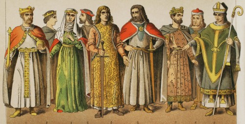 Holy Roman Empire, 1000-1100. From left to right, 1: Emperor Frederick Barbarossa (1122-1190), 2:
