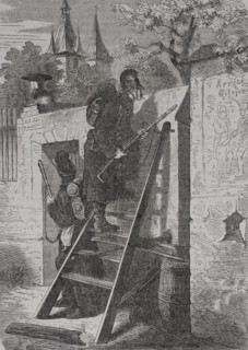 Franco-Prussian War (1870-1871). German scout patrol in French territory. Engraving. ""Historia de