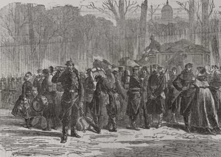 Franco-German War (1870-1871). France. Departure of the 10th regiment of the National Guard for the