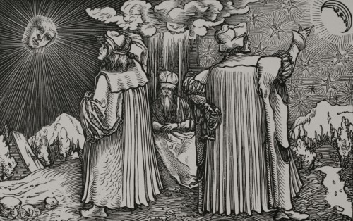 The Planetary Systems. Facsimile of an engraving attributed to Hans Holbein, from the German
