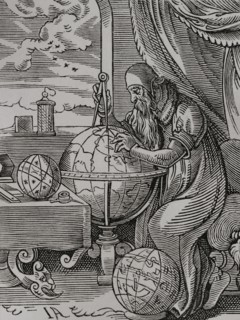 German astronomer and cosmographer. Engraving from the 16th century, by Jost Amman. Sciences &