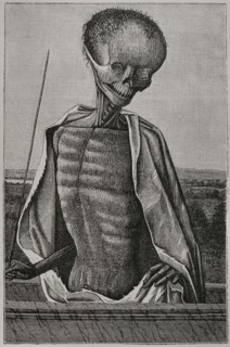 Doctor Death. Engraving from a miniature of a 16th century book of hours. Sciences & Lettres au