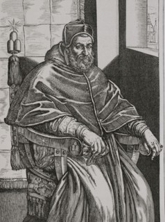 Sixtus V (1521-1590). Pope nr. 227 of the Catholic Church (1585-1590). Portrait. Engraving.