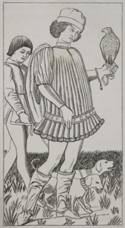 Italian nobleman of the 15th century. Engraving after number 5 of E-series Tarocchi Cards, ca. 1460