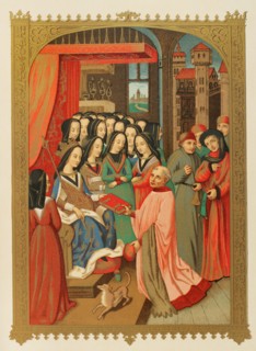 Marie of Anjou (1404-1463). Queen consort of France (1422-1461). The Court of Ladies of Marie of