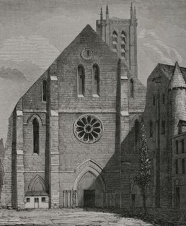 Paris, France. Facade of the former church of the Abbey of Saint Genevieve. Founded by Clovis I