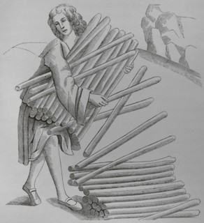 The selfish and envious villain. Engraving from a miniature of ""Proverbes et Adages"" that showed