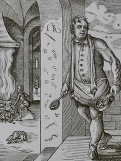 The cook. Facsimile after a drawing and engraving by Jost Amman in the 16th century. ""Moeurs,