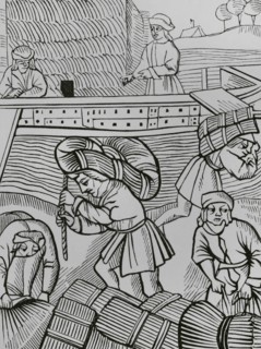 France. Carriers of hay. Facsimile of an engraving from """"Les ordonnances royaux sur le faict et