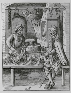 The trades. The spur maker. Facsimile after a drawing and engraving by Jost Amman in the 16th