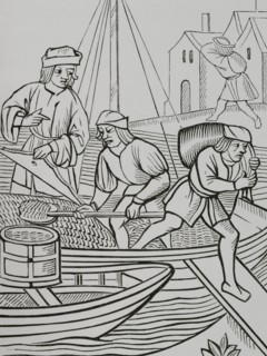 France. Paris. Measuring of salt. Engraving after ""Ordonnances de la Prevoste des Marchands de