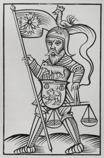 Hermensul or Irmensul. Idol of the Saxons in Westphalia. Facsimile of an engraving in ""Annales