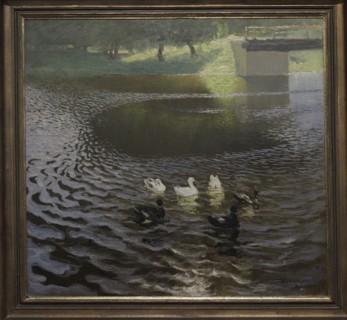 Janis Valters (Johann Walter) (1869-1932). Baltic German artist. Ducks, 1898. Oil on canvas (103 x