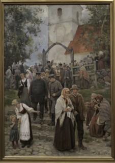 Janis Rozentals (1866-1916). Latvian painter. Coming from Church (After the Service), 1894. Oil on