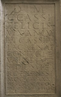 Stele erected by Cassia Cogitata in memory of her parents Cassius Felix and Cassia Lacaena, and her