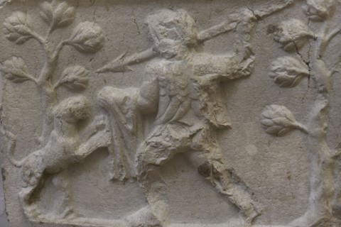 Man fighting a panther. Detail of the relief on a plate. First half of the 2nd century AD. From