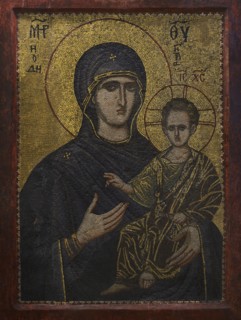 The Virgin and Child. Mosaic. Byzantine style. 12th-13th centuries. From the Church of St. Nicholas