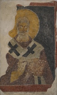 Leo I (c. 400-461), known as Leo the Great. Pope of the Catholic Church (440-461). Portrait. Fresco