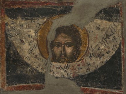 The Holy Face. Wall painting. From the Church of St. Nicholas. 16th century. Zhelezna, Montana