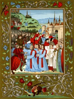 Charles and Rouen: King Charles VII of France enters the castle at Rouen, October 26, 1449. Charles