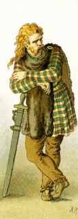 The illustration, which dates to 1882, represents a Gallic warrior. Gaul is an ancient name for