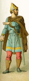 This illustration, dating to 1882, represents an Anglo Saxon general in 975. The term Anglo Saxons