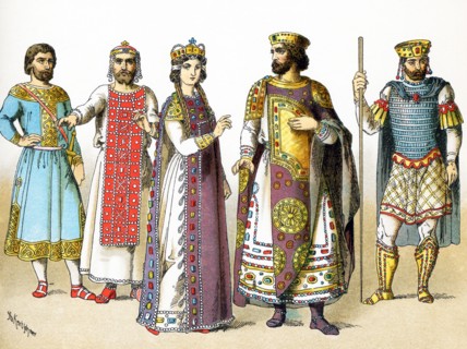 The illustration here highlights Byzantines between 800 and 1000 A.D. From left to right, they are: