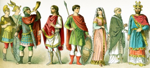 The figures here are Franks in A.D. 800. Franks were members of the Germanic nation or coalition