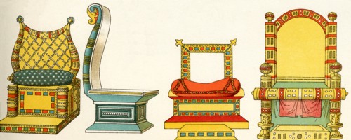 The thrones used by Christian royalty in Europe in the Middle Ages were of various shapes and