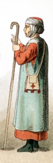 The figure represented here is a French pilgrim around A.D. 1100. The illustration dates to 1882.