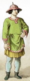 The figure here represents a French man of rank around A.D. 1100. The illustration dates to 1882.