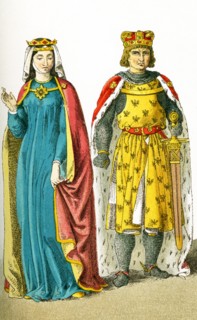 The figures depicted here represent a German empress and duke in the A.D. 1200s. They are, from