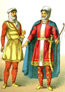 The figures illustrated here represent ancient Persians, from left to right: warrior of rank and