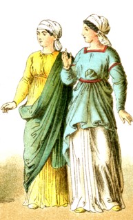 The figures represent two Dacian women. The Dacians occupied the region of the Roman Empire that is