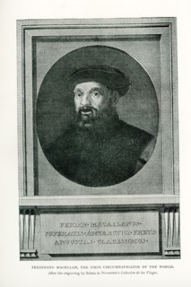 This illustration dates to 1912 and the caption reads: Ferdinand Magellan, the First